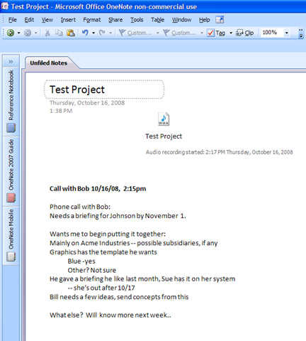 using onenote